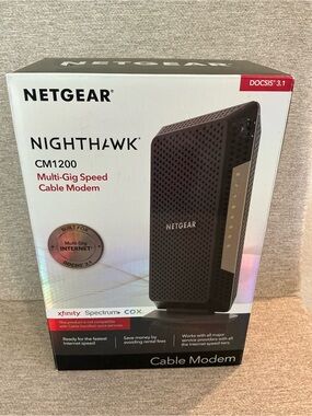 #852 NETGEAR Nighthawk CM1200 Black and Silver Cable Modem (DOCSIS 3.1)